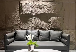 Панель декоративная HLP6012-03 Супер тонкий камень Water grey - Фото интерьеров №6