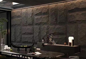 Панель декоративная HL6003A -H Грибной камень Cement grey - Фото интерьеров №9